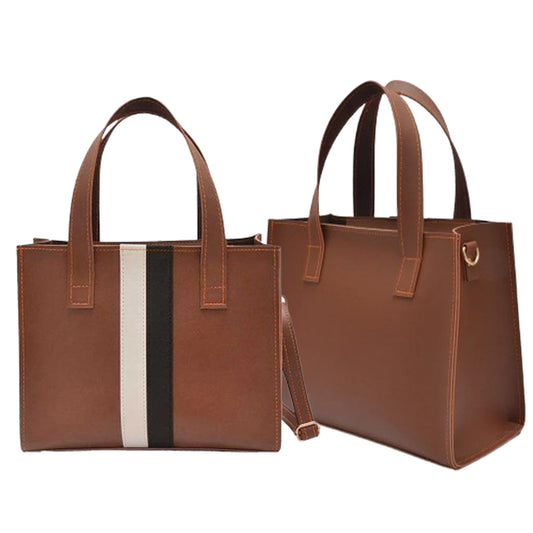 The Classic Stripe Accent Structured Tote Handbag – Beeba Pakistan